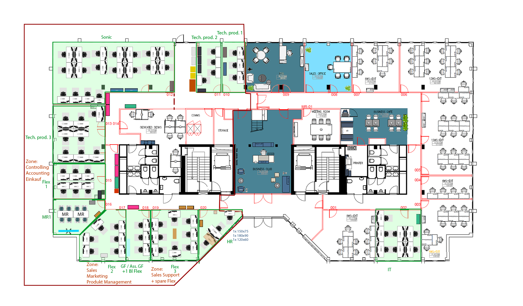 Office floor plan (Grundriss)